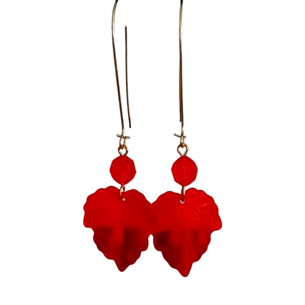 Red Maple Leaf Earrings